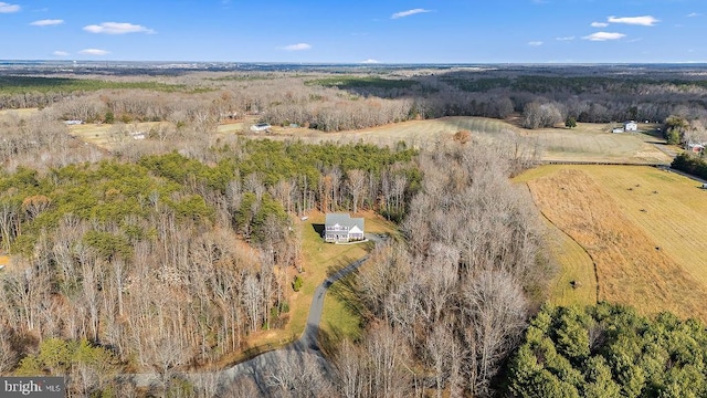 bird's eye view featuring a rural view