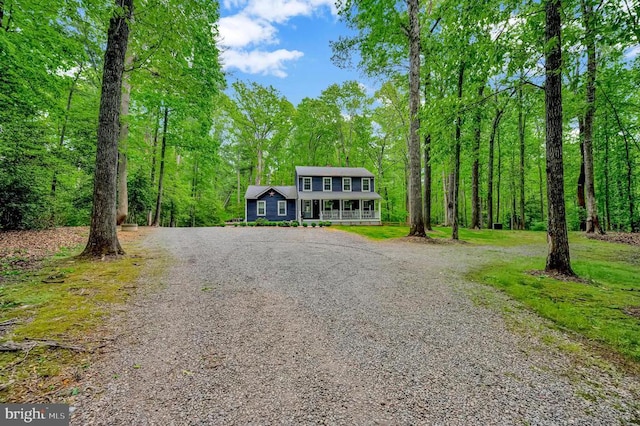 view of front of house with covered porch