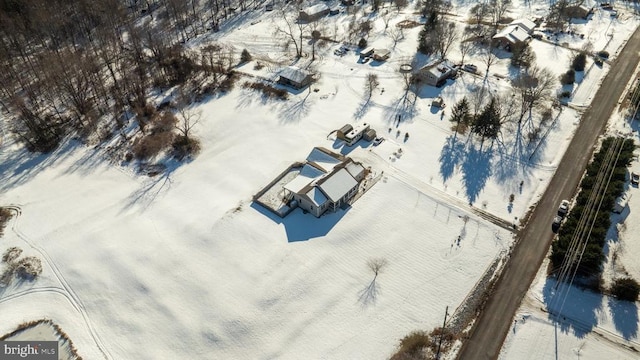 view of snowy aerial view