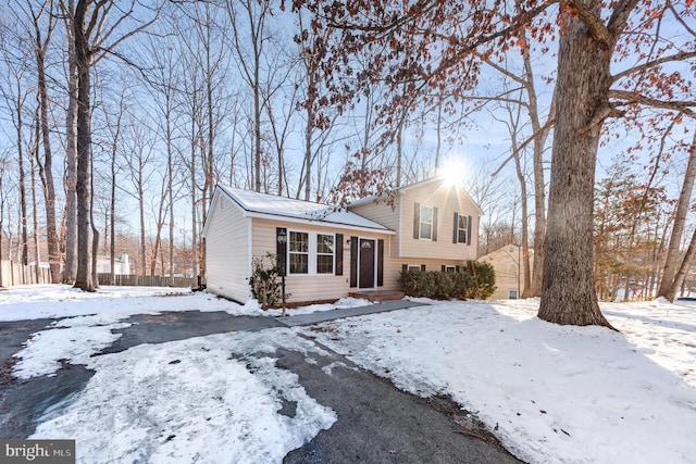 view of split level home