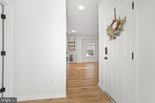 hall featuring light hardwood / wood-style floors