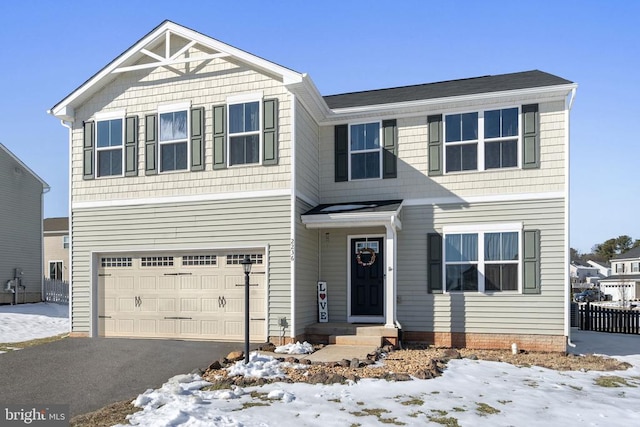 view of front facade featuring a garage