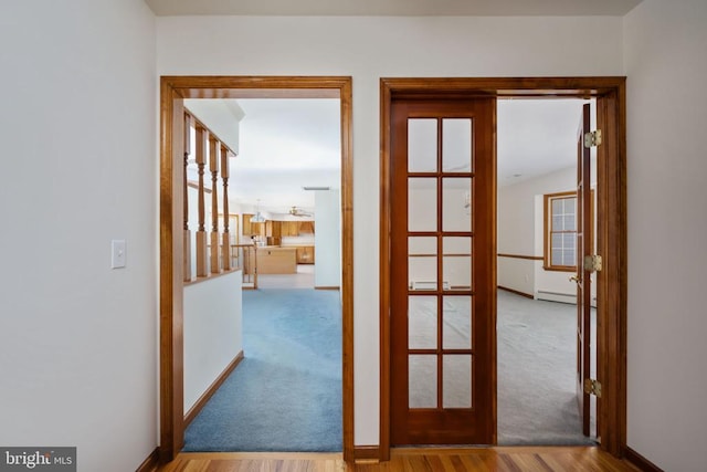 hallway featuring french doors