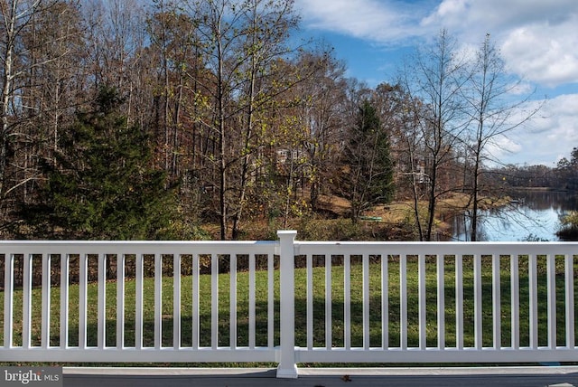 balcony with a water view