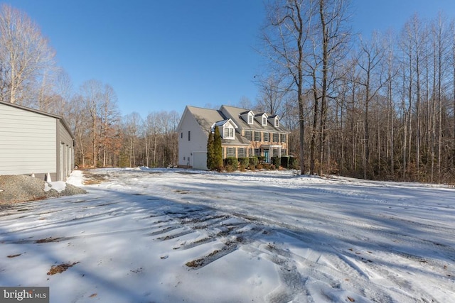 view of snowy exterior