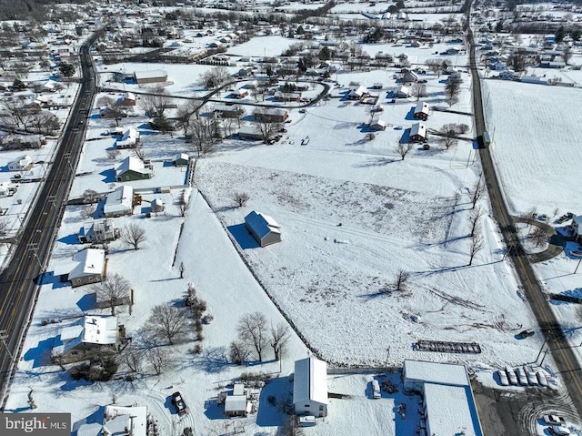 view of snowy aerial view