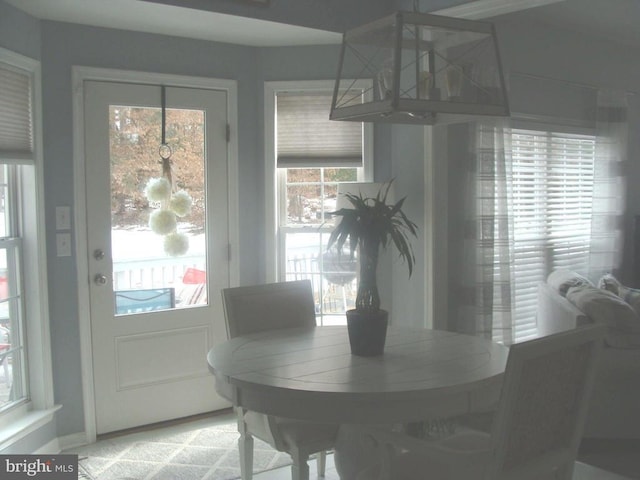 dining area with a wealth of natural light