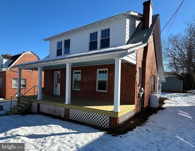 view of front of house featuring covered porch