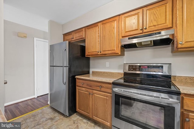 kitchen with appliances with stainless steel finishes