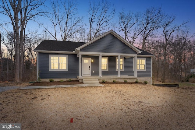 view of front of house with covered porch