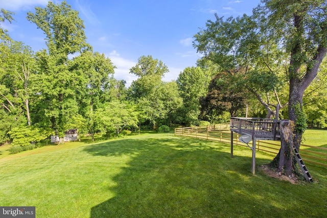 view of yard with fence