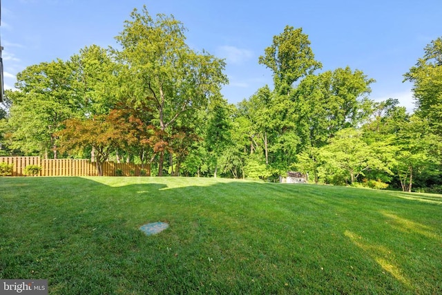 view of yard with fence