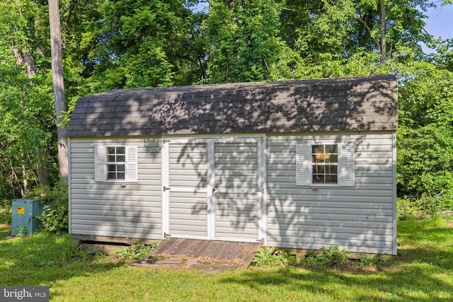 view of shed