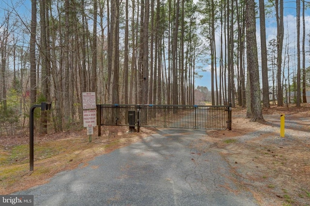 view of road with a gate