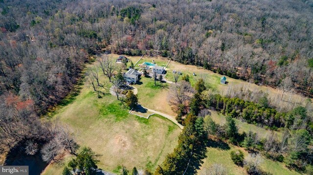 bird's eye view with a forest view