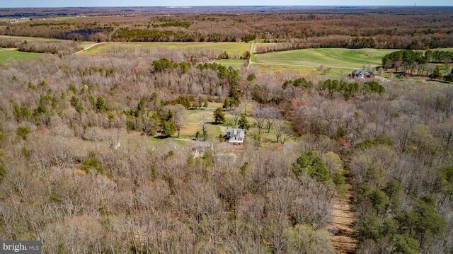 bird's eye view with a rural view