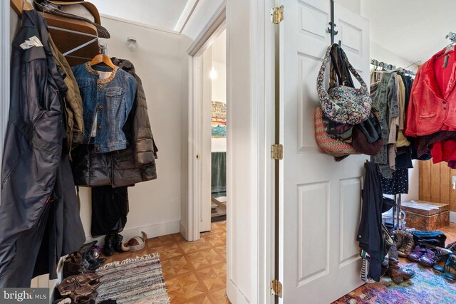 view of walk in closet