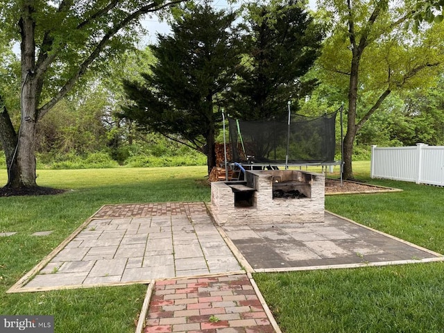  - view of patio with a trampoline