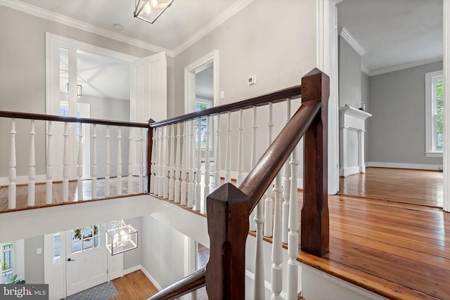 105 E Washington St, Remington, VA 22734 - stairs featuring wood finished floors and ornamental molding