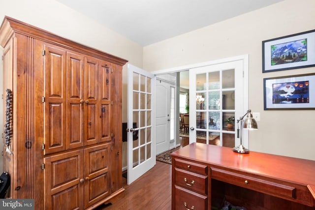 6020 E Greenbrier River Rd E, Fredericksburg, VA 22407 - office space with french doors and dark wood-style flooring