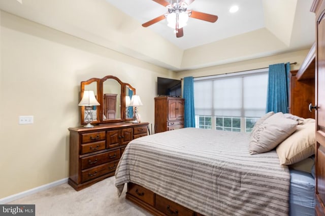 6020 E Greenbrier River Rd E, Fredericksburg, VA 22407 - bedroom featuring light colored carpet, baseboards, and a ceiling fan