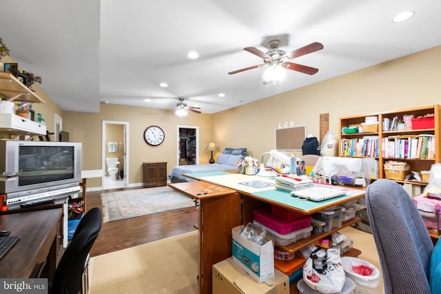 6020 E Greenbrier River Rd E, Fredericksburg, VA 22407 - office space featuring ceiling fan, recessed lighting, and wood finished floors