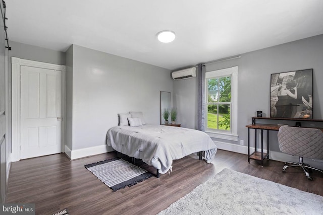 404 N Franklin St, Remington, VA 22734 - bedroom featuring a wall mounted AC and wood finished floors