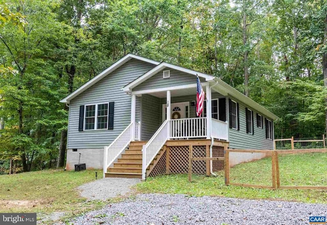 18 Ellis Ln, Louisa, VA 23093 - view of front of home featuring crawl space and a porch