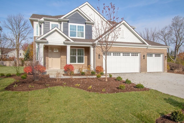 view of front of property with a front lawn