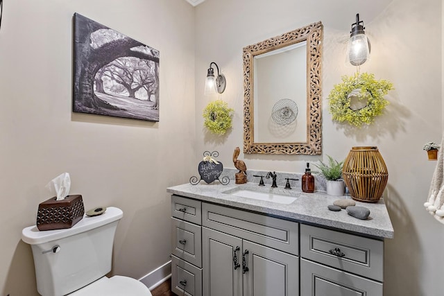 bathroom featuring toilet and vanity