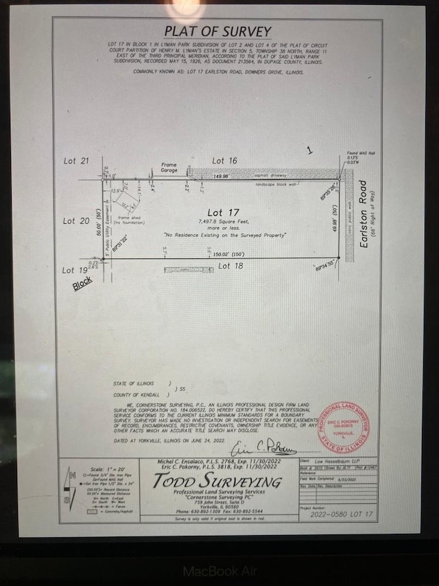 4022 Earlston Rd, Downers Grove IL, 60515 land for sale