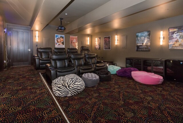 view of carpeted home theater