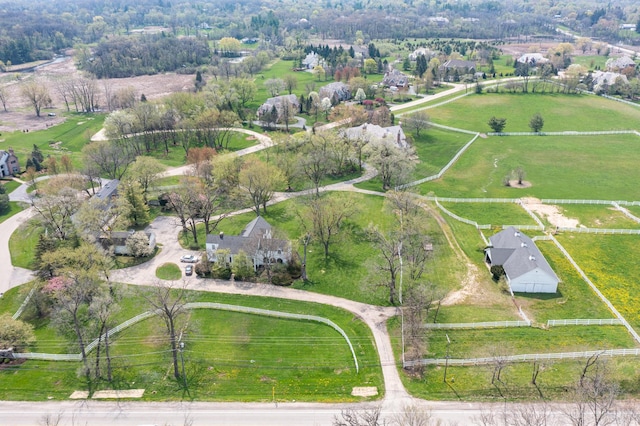 aerial view featuring a rural view