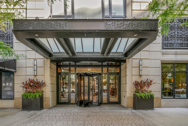 property entrance with french doors