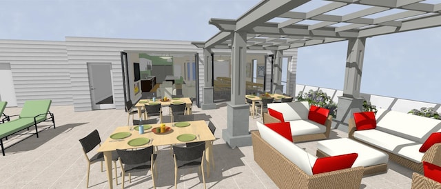 839 Madison St Unit 406, Oak Park, IL 60302 - view of patio / terrace with a pergola, an outdoor living space, and outdoor dining area