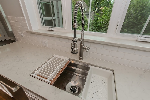 details with backsplash and sink