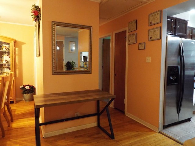 hall featuring light hardwood / wood-style floors