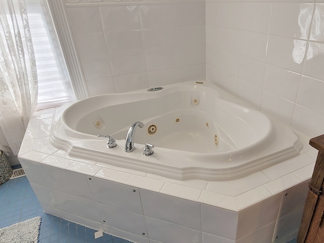 bathroom featuring tile floors