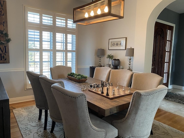 dining room featuring light wood-type flooring