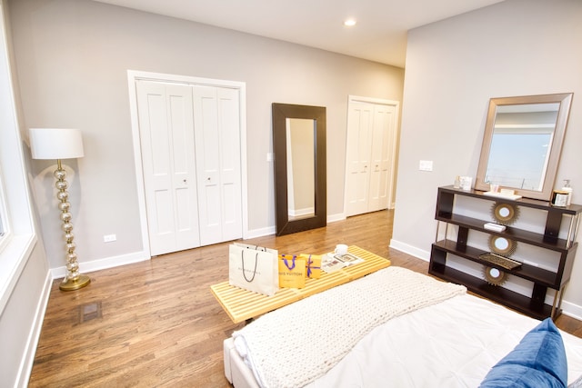 2520 S Stark St, Chicago, IL 60608 - bedroom featuring multiple closets and light hardwood / wood-style floors