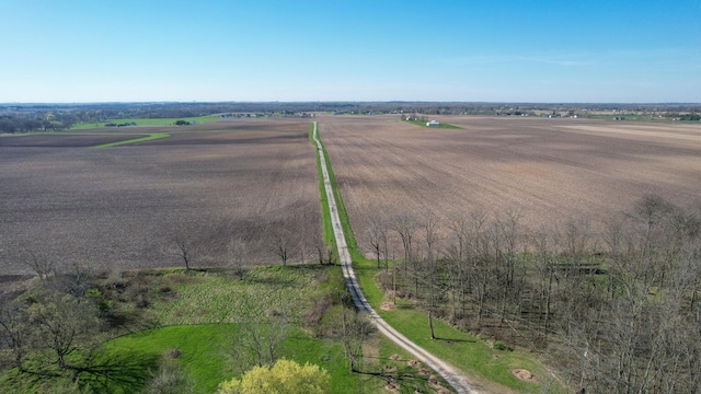 drone / aerial view with a rural view