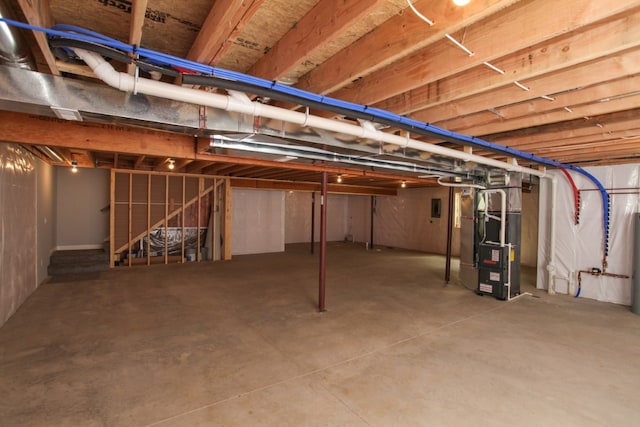 basement with heating utilities