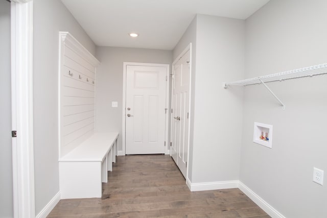 interior space featuring dark wood-type flooring