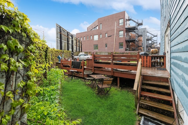 612 N Ogden Ave, Chicago, IL 60642 - view of yard with a wooden deck