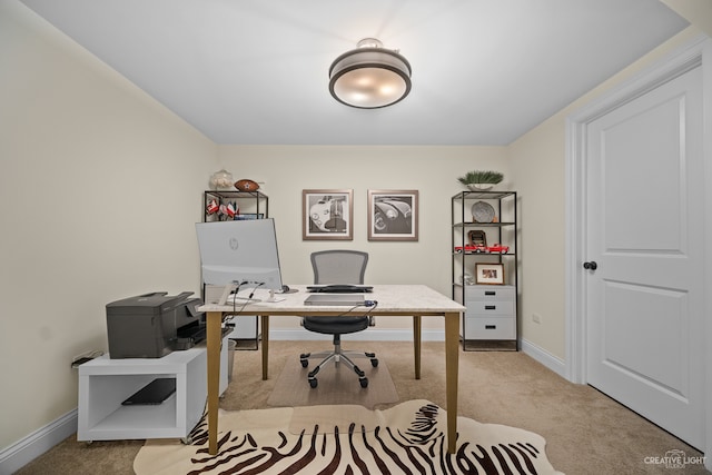 view of carpeted office space