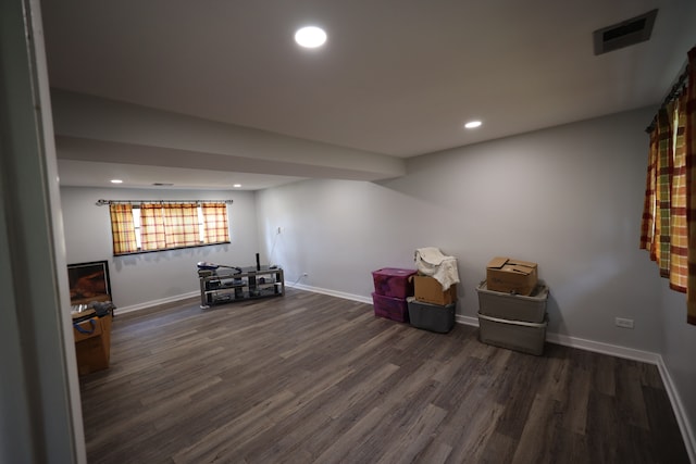 interior space featuring dark wood-type flooring