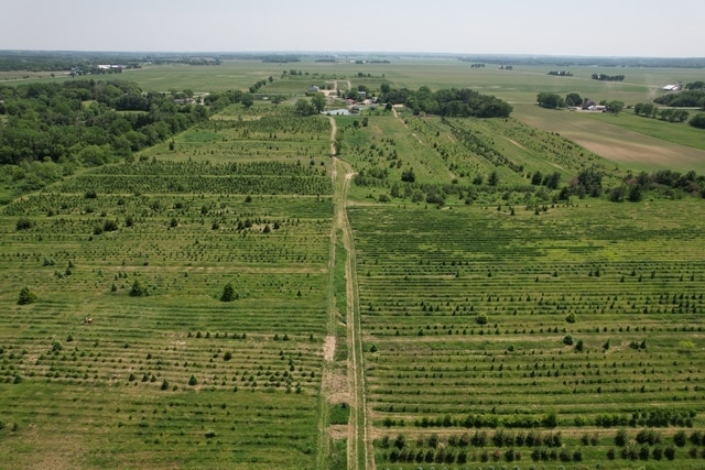 drone / aerial view with a rural view