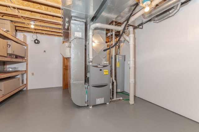 utility room featuring heating utilities and gas water heater