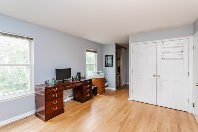 office featuring light wood-type flooring