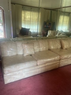 unfurnished living room featuring carpet floors